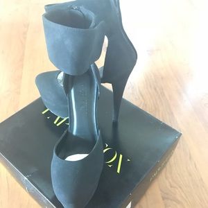 Never worn Paper Fox black ankle strap pumps